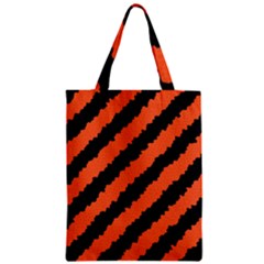 Black Orange Pattern Zipper Classic Tote Bag