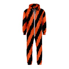 Black Orange Pattern Hooded Jumpsuit (Kids)