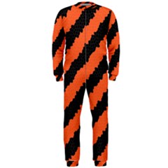 Black Orange Pattern OnePiece Jumpsuit (Men) 