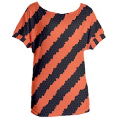 Black Orange Pattern Women s Oversized Tee