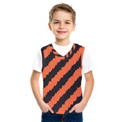 Black Orange Pattern Kids  SportsWear