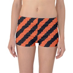 Black Orange Pattern Boyleg Bikini Bottoms