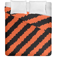 Black Orange Pattern Duvet Cover Double Side (California King Size)