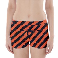 Black Orange Pattern Boyleg Bikini Wrap Bottoms