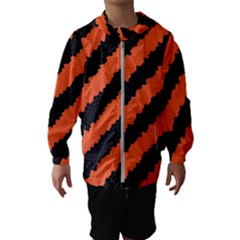 Black Orange Pattern Hooded Wind Breaker (Kids)