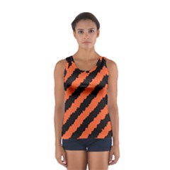 Black Orange Pattern Sport Tank Top 