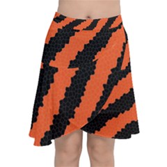 Black Orange Pattern Chiffon Wrap