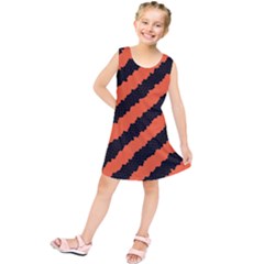 Black Orange Pattern Kids  Tunic Dress