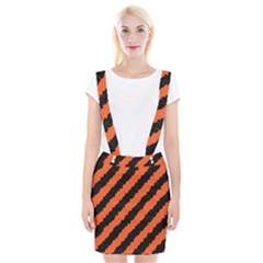 Black Orange Pattern Braces Suspender Skirt