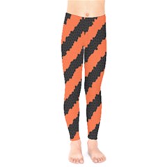 Black Orange Pattern Kids  Legging