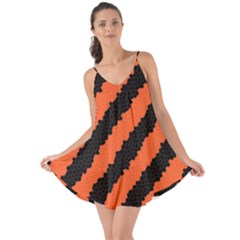 Black Orange Pattern Love the Sun Cover Up