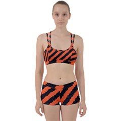 Black Orange Pattern Women s Sports Set