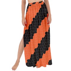 Black Orange Pattern Maxi Chiffon Tie-Up Sarong