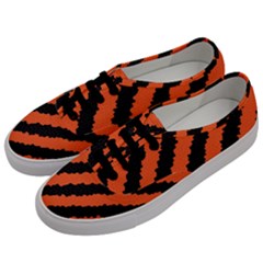 Black Orange Pattern Men s Classic Low Top Sneakers