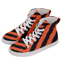 Black Orange Pattern Men s Hi-Top Skate Sneakers