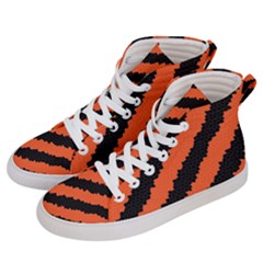 Black Orange Pattern Women s Hi-Top Skate Sneakers