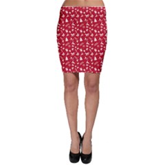 Red Christmas Pattern Bodycon Skirt by patternstudio