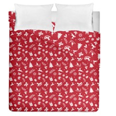 Red Christmas Pattern Duvet Cover Double Side (queen Size) by patternstudio