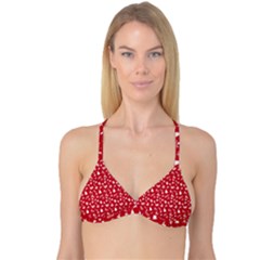 Red Christmas Pattern Reversible Tri Bikini Top by patternstudio