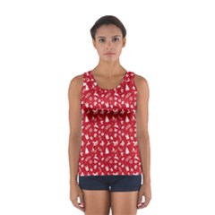 Red Christmas Pattern Sport Tank Top  by patternstudio