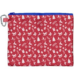 Red Christmas Pattern Canvas Cosmetic Bag (xxxl) by patternstudio