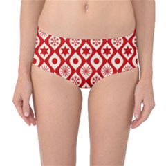 Ornate Christmas Decor Pattern Mid-waist Bikini Bottoms by patternstudio