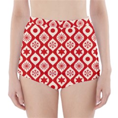 Ornate Christmas Decor Pattern High-waisted Bikini Bottoms by patternstudio