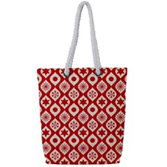 Ornate Christmas Decor Pattern Full Print Rope Handle Tote (small)
