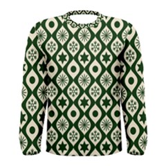 Green Ornate Christmas Pattern Men s Long Sleeve Tee by patternstudio