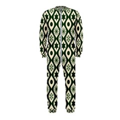 Green Ornate Christmas Pattern Onepiece Jumpsuit (kids) by patternstudio