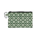 Green Ornate Christmas Pattern Canvas Cosmetic Bag (Small) View1