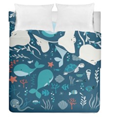 Cool Sea Life Pattern Duvet Cover Double Side (queen Size) by Bigfootshirtshop