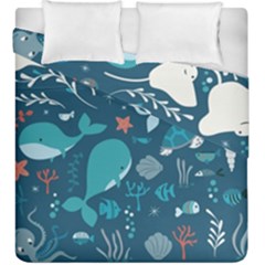 Cool Sea Life Pattern Duvet Cover Double Side (king Size) by Bigfootshirtshop