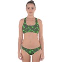 Neon Green Bubble Hearts Cross Back Hipster Bikini Set View1