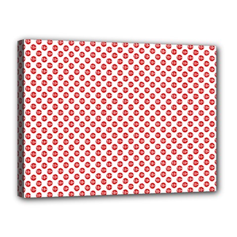 Sexy Red And White Polka Dot Canvas 16  X 12  by PodArtist
