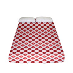 Sexy Red And White Polka Dot Fitted Sheet (full/ Double Size) by PodArtist