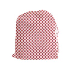 Sexy Red And White Polka Dot Drawstring Pouches (extra Large) by PodArtist