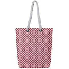 Sexy Red And White Polka Dot Full Print Rope Handle Tote (small) by PodArtist