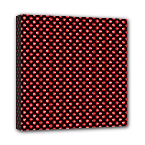 Sexy Red And Black Polka Dot Mini Canvas 8  X 8  by PodArtist