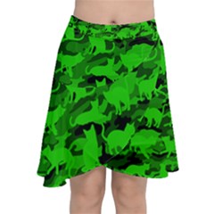 Bright Neon Green Catmouflage Chiffon Wrap by PodArtist