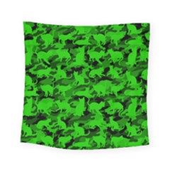 Bright Neon Green Catmouflage Square Tapestry (small) by PodArtist