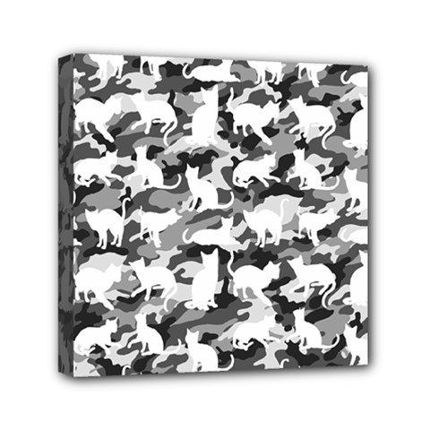 Black And White Catmouflage Camouflage Mini Canvas 6  X 6  by PodArtist