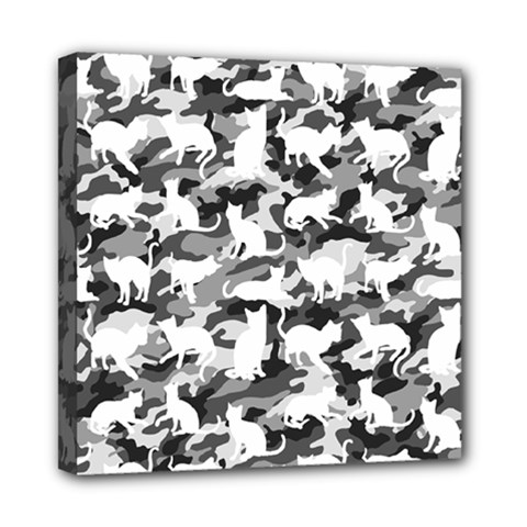 Black And White Catmouflage Camouflage Mini Canvas 8  X 8  by PodArtist