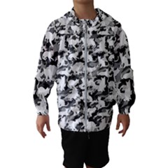 Black And White Catmouflage Camouflage Hooded Wind Breaker (kids) by PodArtist