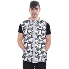 Black And White Catmouflage Camouflage Men s Puffer Vest by PodArtist