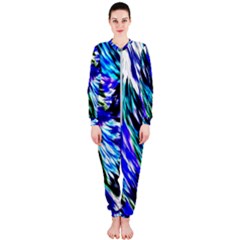 Abstract Background Blue White Onepiece Jumpsuit (ladies)  by Celenk