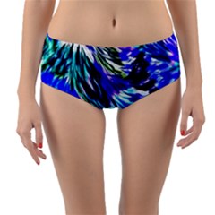 Abstract Background Blue White Reversible Mid-waist Bikini Bottoms by Celenk