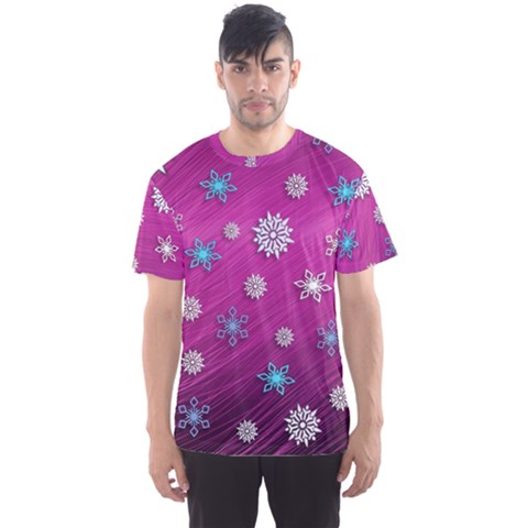 Snowflakes 3d Random Overlay Men s Sports Mesh Tee by Celenk