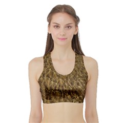 Water Mirror Background Pattern Sports Bra With Border by Celenk