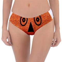 Fabric Halloween Pumpkin Funny Reversible Classic Bikini Bottoms by Celenk